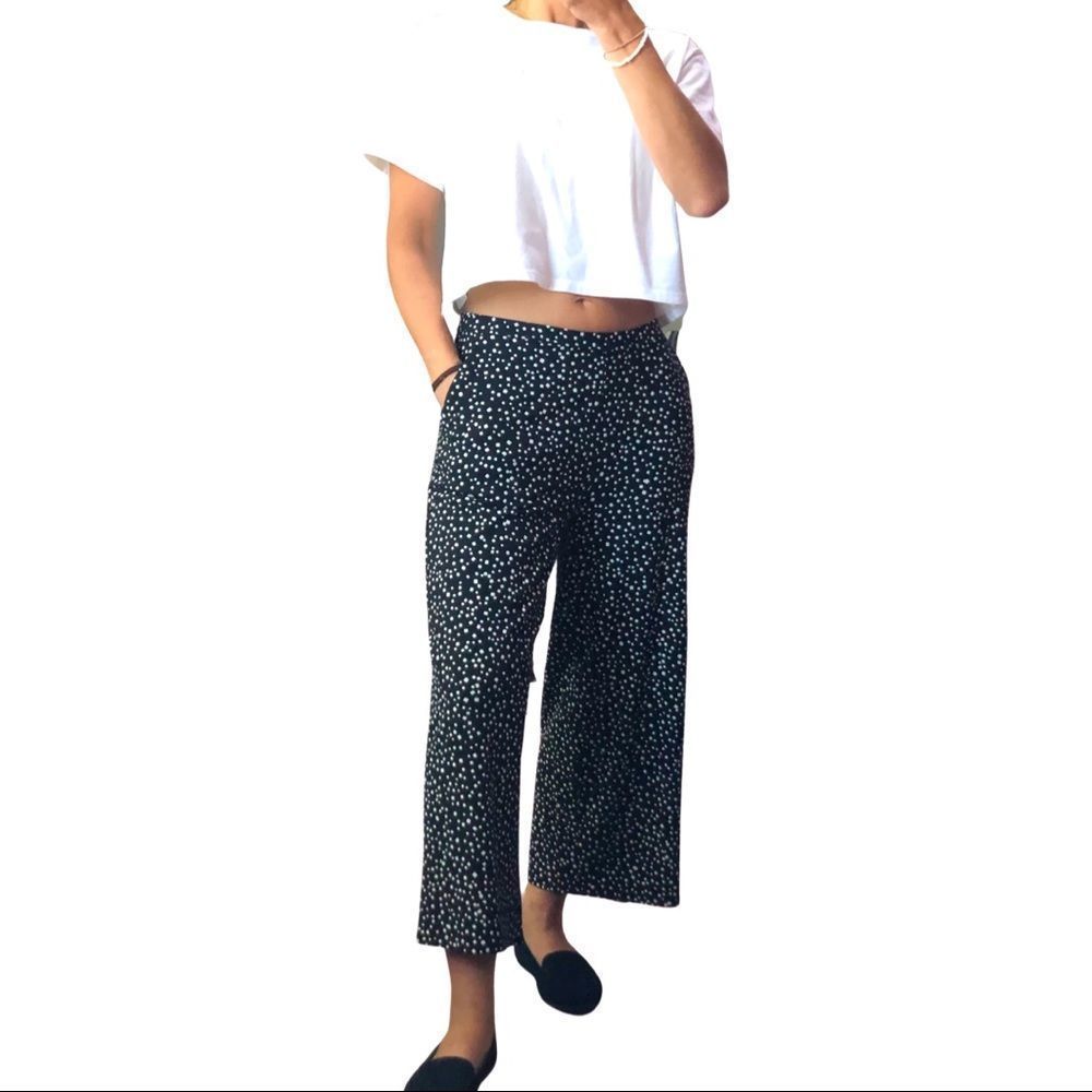 EUC JJill Wearever black w white polka dots S : S